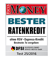 Der Express-Kredit wurde durch das DFSI und Focus Money ausgezeichnet