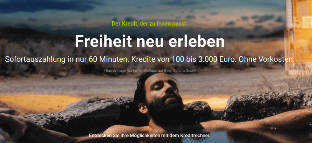 Vexcash wirbt auf der eigenen Homepage mit individuellen Krediten.